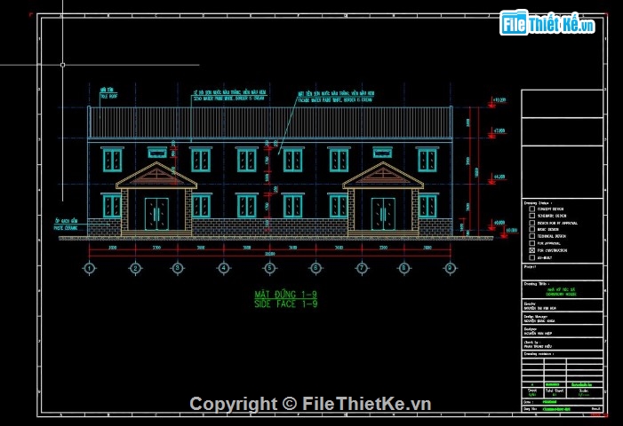 bản vẽ ký túc xá,nhà ký túc xá 2 tầng,ký túc xá 2 tầng